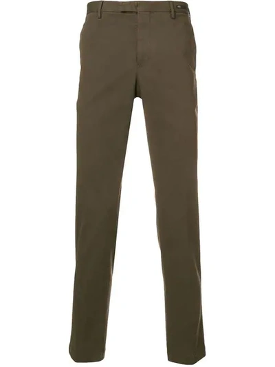 Shop Pt01 Tailored Fitted Trousers In Brown