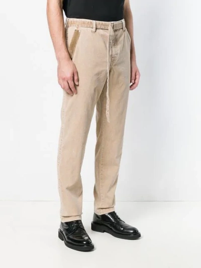 Shop Sacai Corduroy Trousers - Neutrals