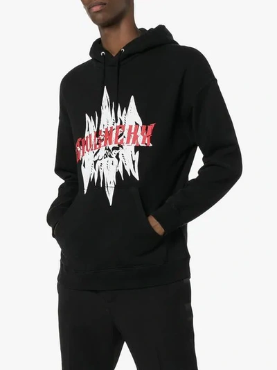 Shop Givenchy Graphic Print Hooded Cotton Jumper In Black