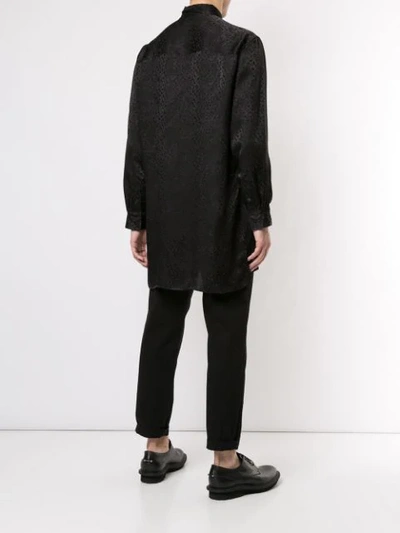 Shop Yohji Yamamoto Mixed-print Long Shirt In Black