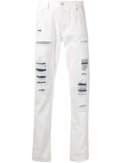 Shop Alexander Mcqueen Distressed Skinny Jeans In White