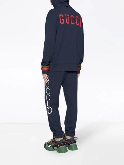 Shop Gucci Sweatshirt With Ny Yankees™ Patch In 4205 Blue