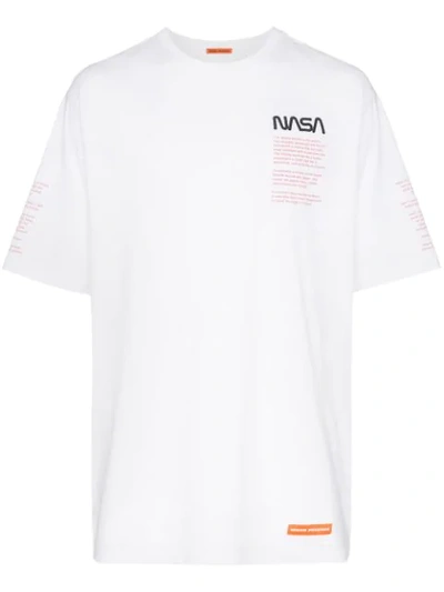 Heron Preston Nasa-print Cotton-jersey T-shirt In White | ModeSens