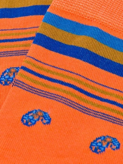 ETRO PAISLEY PRINT SOCKS - 橘色