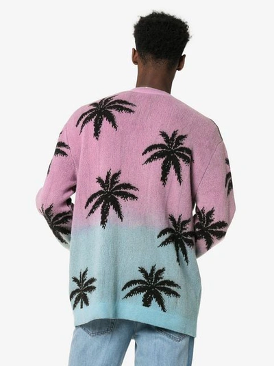 Shop Amiri Palm Print Cashmere Cardigan In Multicoloured