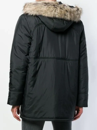 Shop Bikkembergs Fox Fur Trimmed Hood Parka In Black