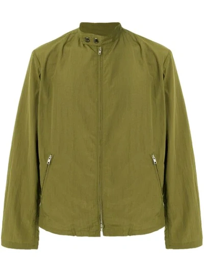 Shop Yohji Yamamoto Vintage Banded Collar Lightweight Jacket - Green