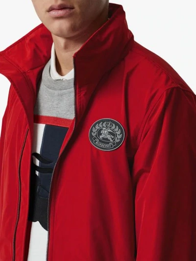 Shop Burberry Packaway Hood Shape-memory Taffeta Jacket In Red