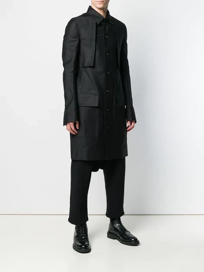 Shop Rick Owens Waxed Trench Coat In Black