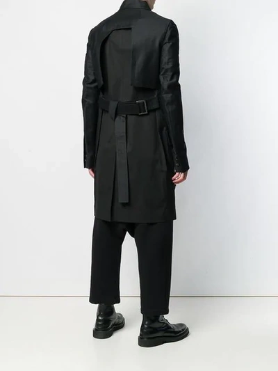 Shop Rick Owens Waxed Trench Coat In Black