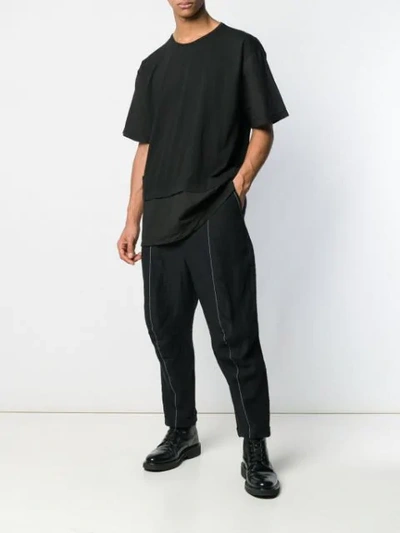 Shop Andrea Ya'aqov Tiered Oversized T In Black