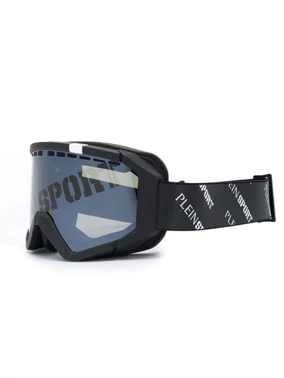 Shop Plein Sport Logo Print Ski Sunglasses - Black
