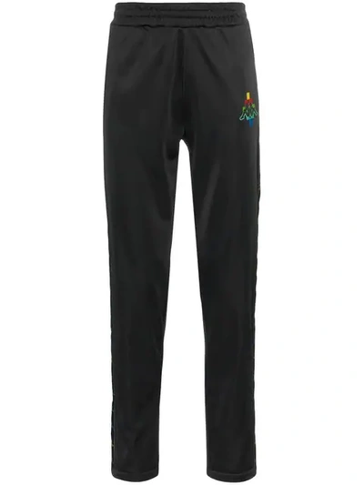 Shop Marcelo Burlon County Of Milan Multicolour Kappa Sweatpants In Black