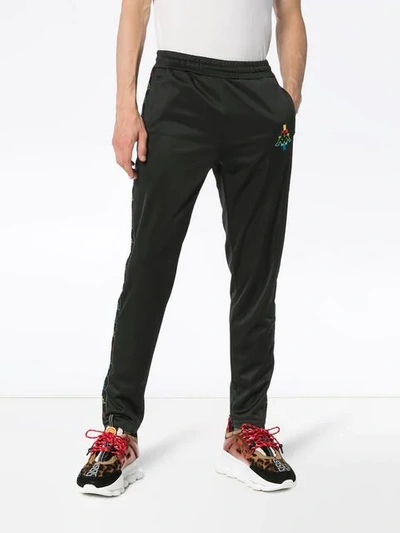 Shop Marcelo Burlon County Of Milan Multicolour Kappa Sweatpants In Black