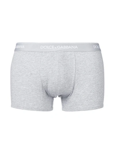 Shop Dolce & Gabbana Logo Waistband Boxers Set In Grey