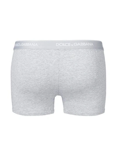 Shop Dolce & Gabbana Logo Waistband Boxers Set In Grey