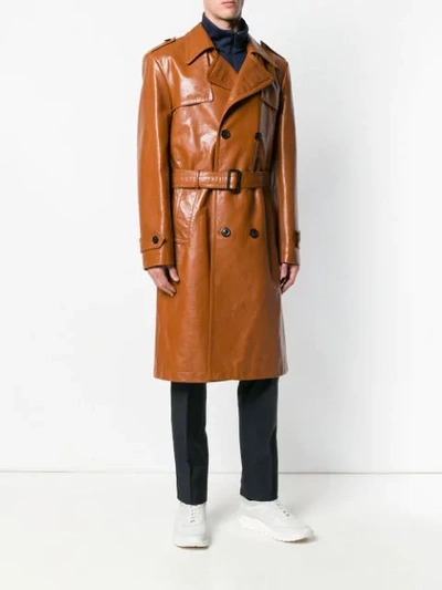 Shop Maison Margiela Double-breasted Boxy Coat In Brown