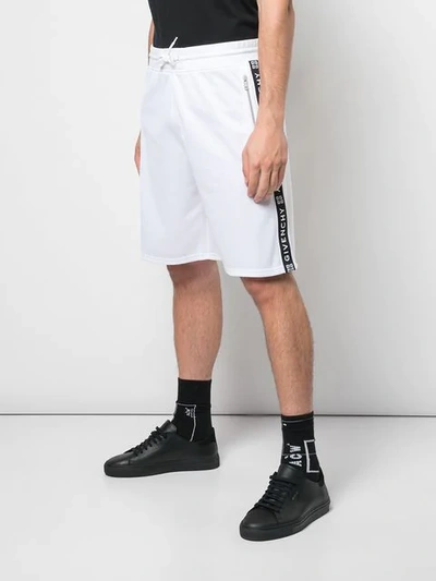 Shop Givenchy Classic Jersey Shorts In White ,black