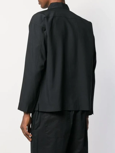 Shop Issey Miyake Tailored Tuxedo Style Shirt In Black