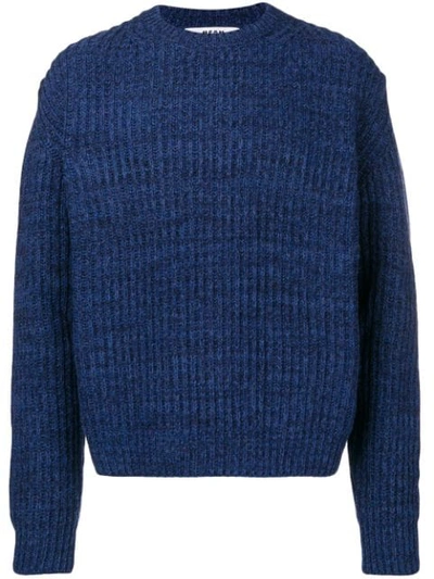 Shop Msgm Chunky Mesh Knit Sweater - Blue