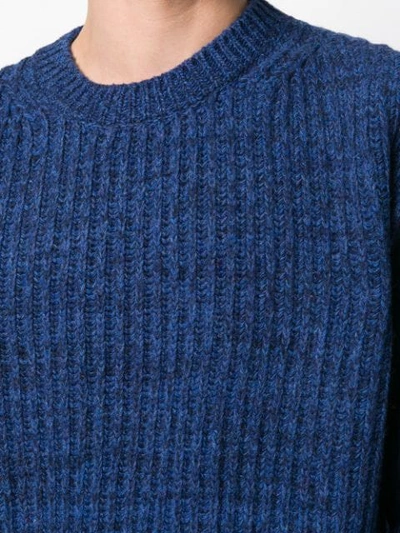 Shop Msgm Chunky Mesh Knit Sweater - Blue