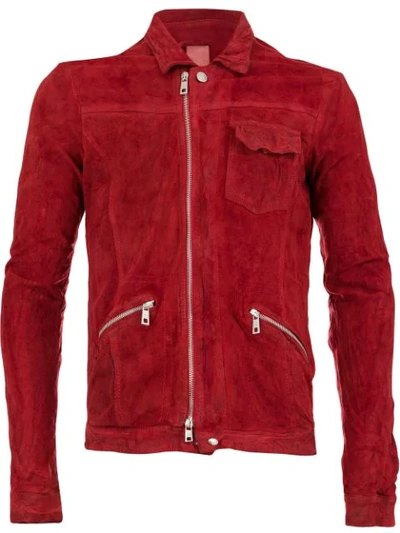 Shop Giorgio Brato Wrinkled Effect Jacket In Crimson