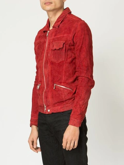 Shop Giorgio Brato Wrinkled Effect Jacket In Crimson