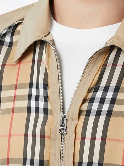 Shop Burberry Seam Detail Vintage Check Shirt In Neutrals