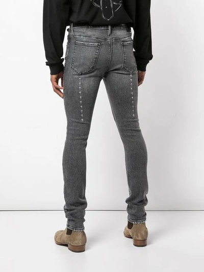 Shop Rta 119 Belted Skinny Jeans In Blue