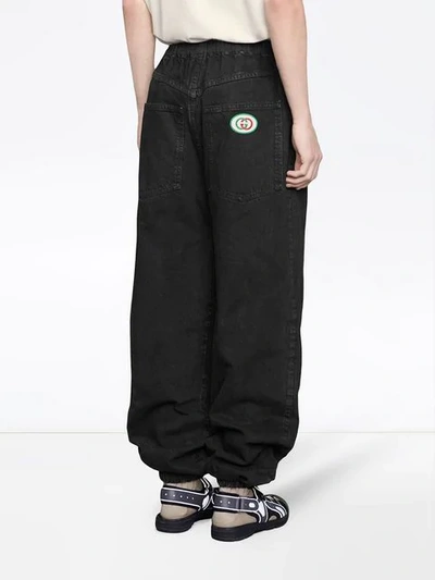 Shop Gucci Washed Cotton Jogging Pant In 1082 Black