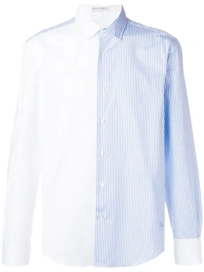 Shop Jw Anderson Panelled Striped Shirt In White