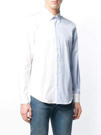 Shop Jw Anderson Panelled Striped Shirt In White