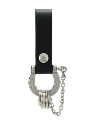 Shop Yohji Yamamoto Horse Shoe Keyring In Black