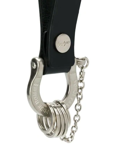 Shop Yohji Yamamoto Horse Shoe Keyring In Black