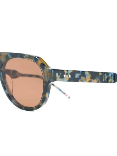 Shop Thom Browne Tortoiseshell Aviator Sunglasses In Blue
