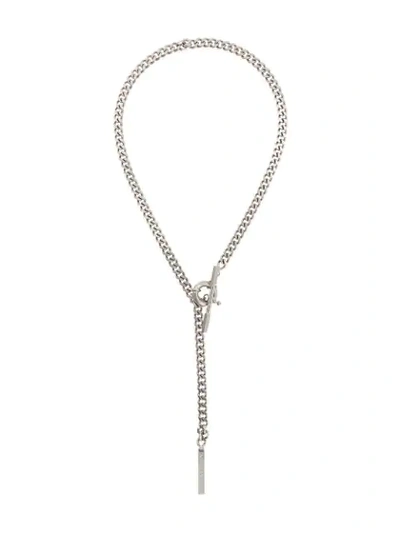 Shop Dsquared2 T-bar Chain Necklace In Silver