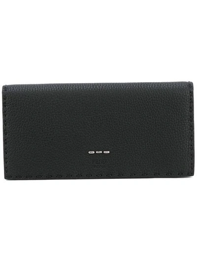 Shop Fendi Selleria Continental Wallet In Black