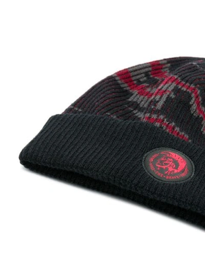 Shop Diesel Dvl-beany-special Collection Beanie In Black