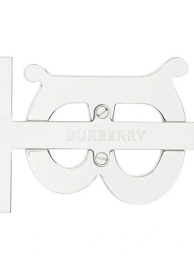 Shop Burberry Monogram Motif Palladium-plated Key Ring In Silver