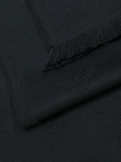 Shop Emporio Armani Jacquard Logo Scarf In Black