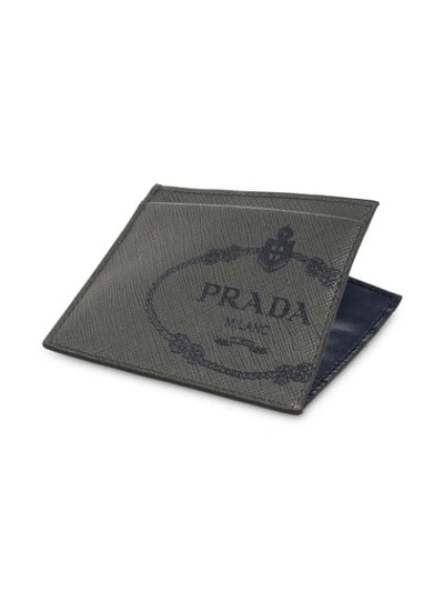 PRADA SAFFIANO LEATHER CREDIT CARD HOLDER - 灰色
