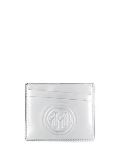 Shop Maison Margiela Metallic Logo Cardholder In Silver