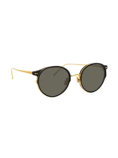 Shop Linda Farrow Oval Frame Sunglasses In Black