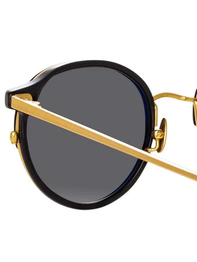 Shop Linda Farrow Oval Frame Sunglasses In Black