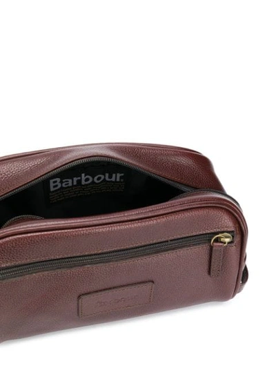 Shop Barbour All Around Zip Washbag In Brown