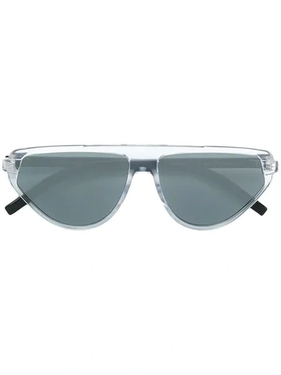 Shop Dior Eyewear Black Tie Sunglasses - White
