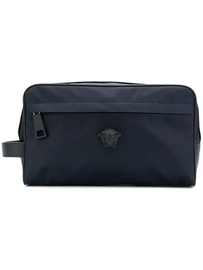Shop Versace Medusa Head Wash Bag In Blue