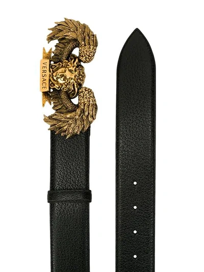 Shop Versace Medusa Buckle Belt In K41ot Nero- Oro Tribute