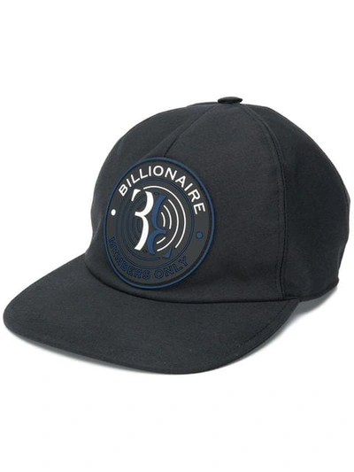 Shop Billionaire Logo Embossed Cap In Black