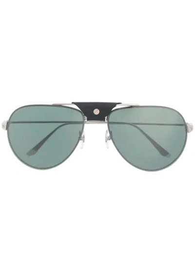 Shop Cartier Para Ótica Ventura Aviator Frame Sunglasses In Silver